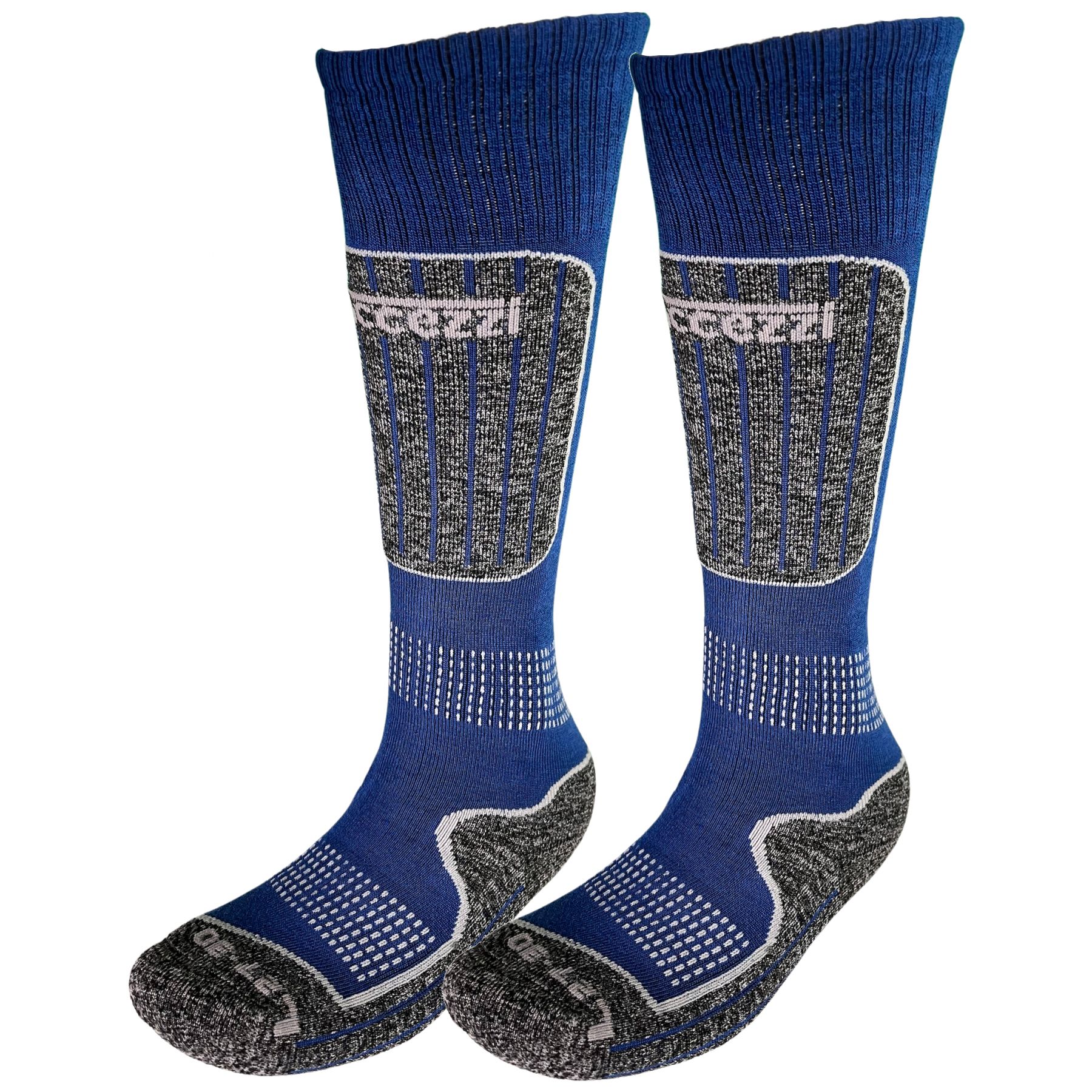 Accezzi Merino 20, chaussettes de ski, 2 paires, junior, bleu