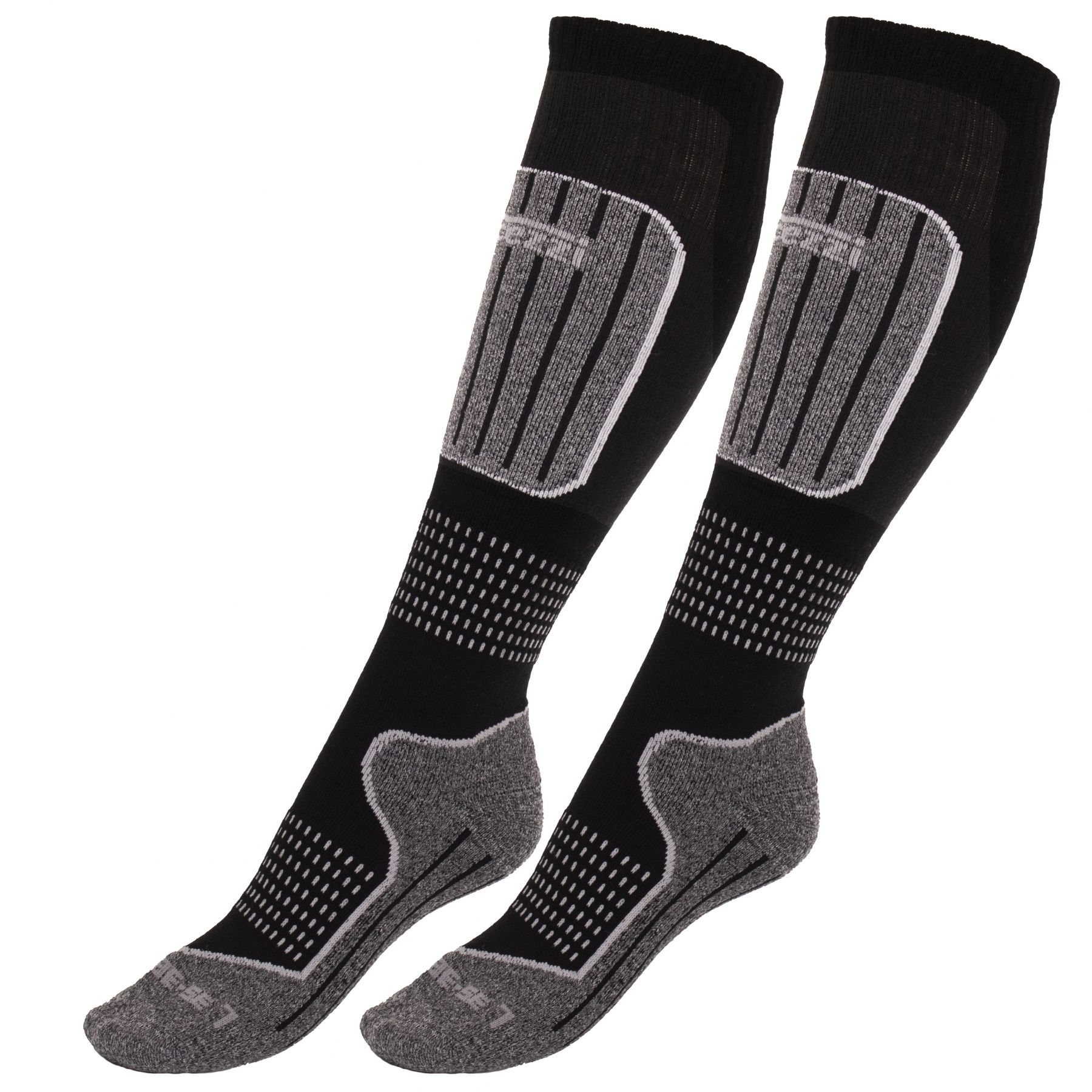 Accezzi Merino 20 chaussettes de ski, 2 paires, junior, noir