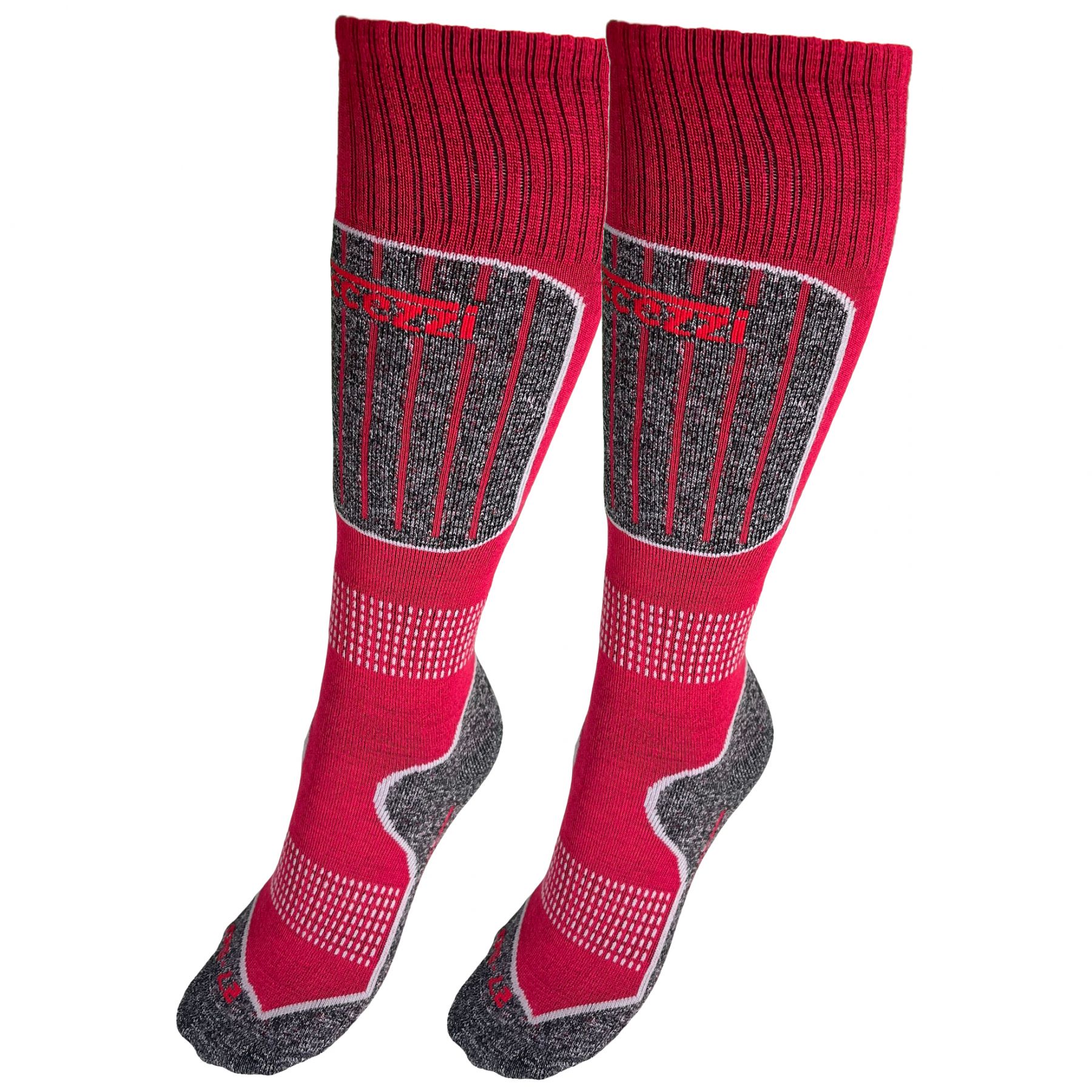 Accezzi Merino 20, chaussettes de ski, 2 paires, junior, rouge