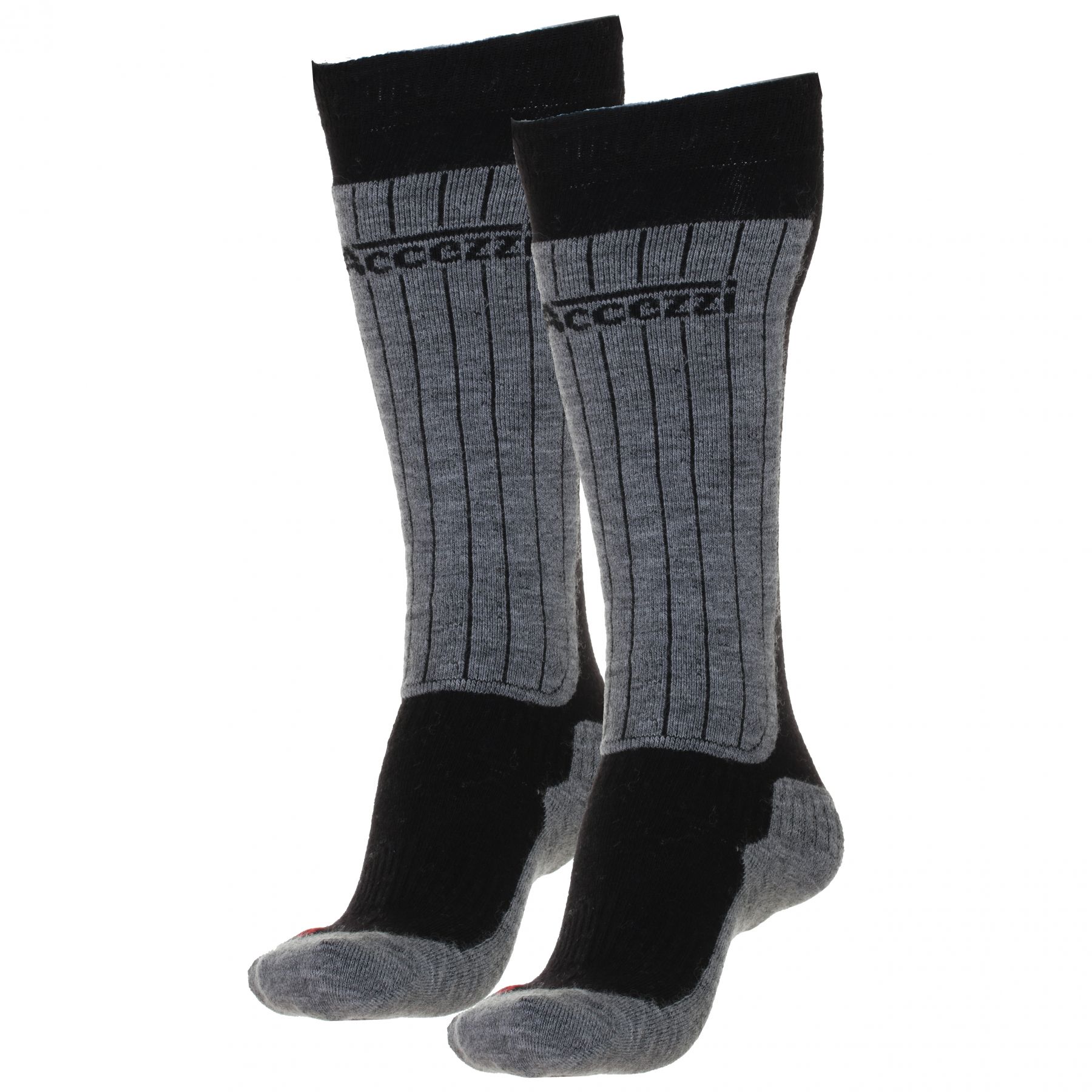 Accezzi Merino 50 chaussettes de ski, 2 paires, noir