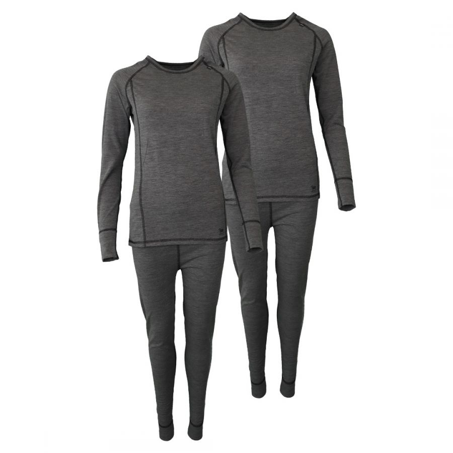 Accezzi Merino, sous-vêtements de ski, femmes, gris, 2 ensembles