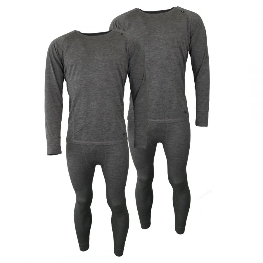 Accezzi Merino, sous-vêtements de ski, herre, gris, paquet de 2