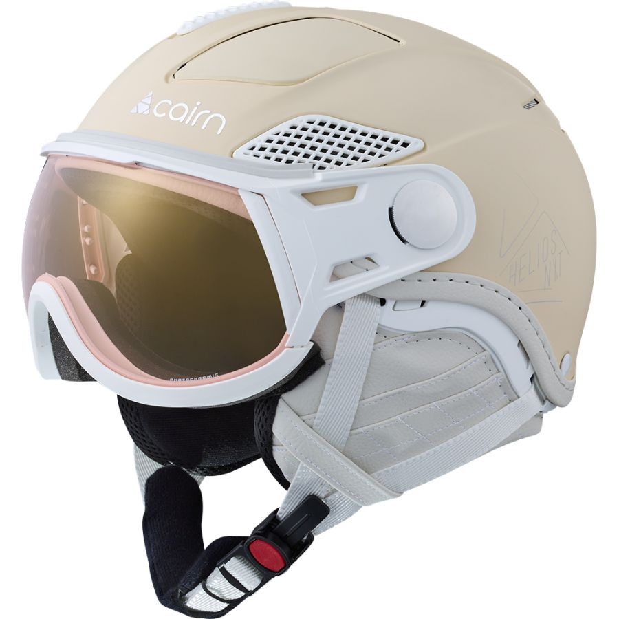 Cairn Helios Leather Evolight NXT, casque de ski avec visière, mat beige