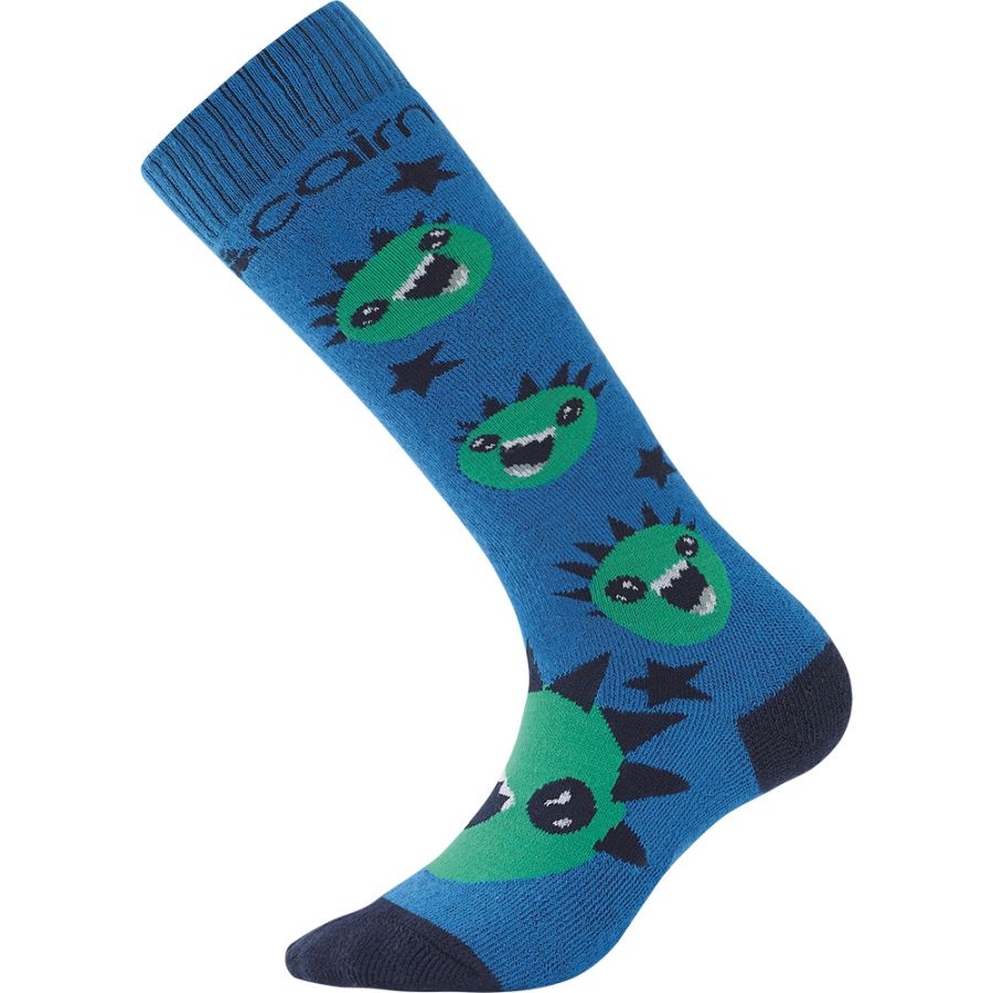 Cairn Spirit chaussettes de ski, 2 pack, enfants, azure monster