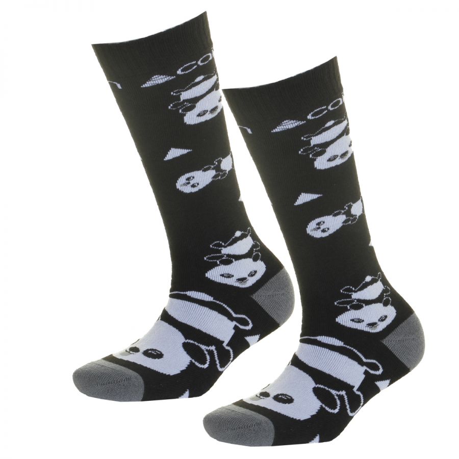 Cairn Spirit, chaussettes de ski, 2 pack, enfants, black panda