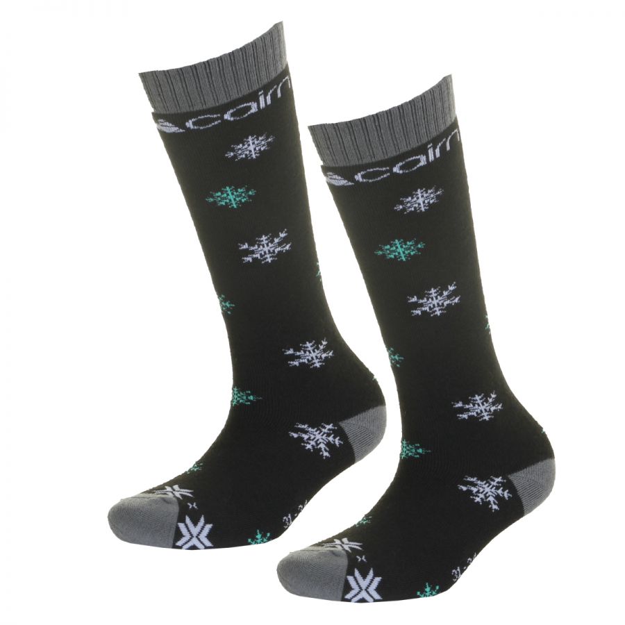 Cairn Spirit chaussettes de ski, 2 pack, enfants, black snow