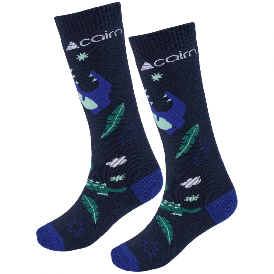 Cairn Sprit J, chaussettes de ski, 2-paquet, junior, bleu foncé