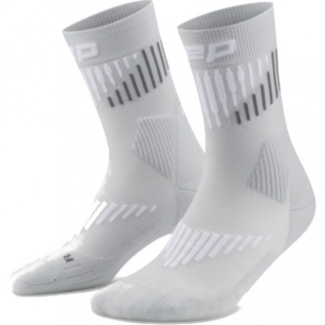 CEP Core Run Merino Socks Mid Cut 3.0, chaussettes de running, femme, gris
