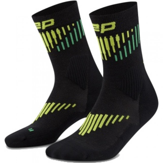 CEP Core Run Merino Socks Mid Cut 3.0, chaussettes de running, femme, noir