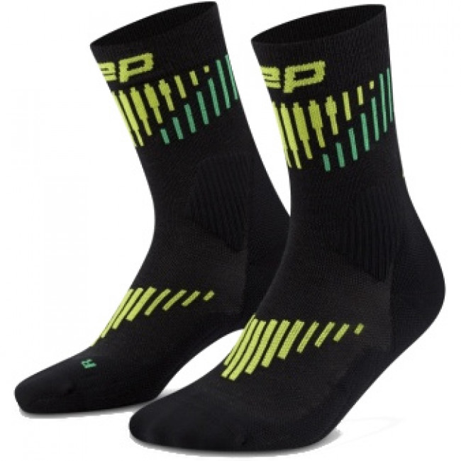 CEP Core Run Merino Socks Mid Cut 3.0, chaussettes de running, homme, noir