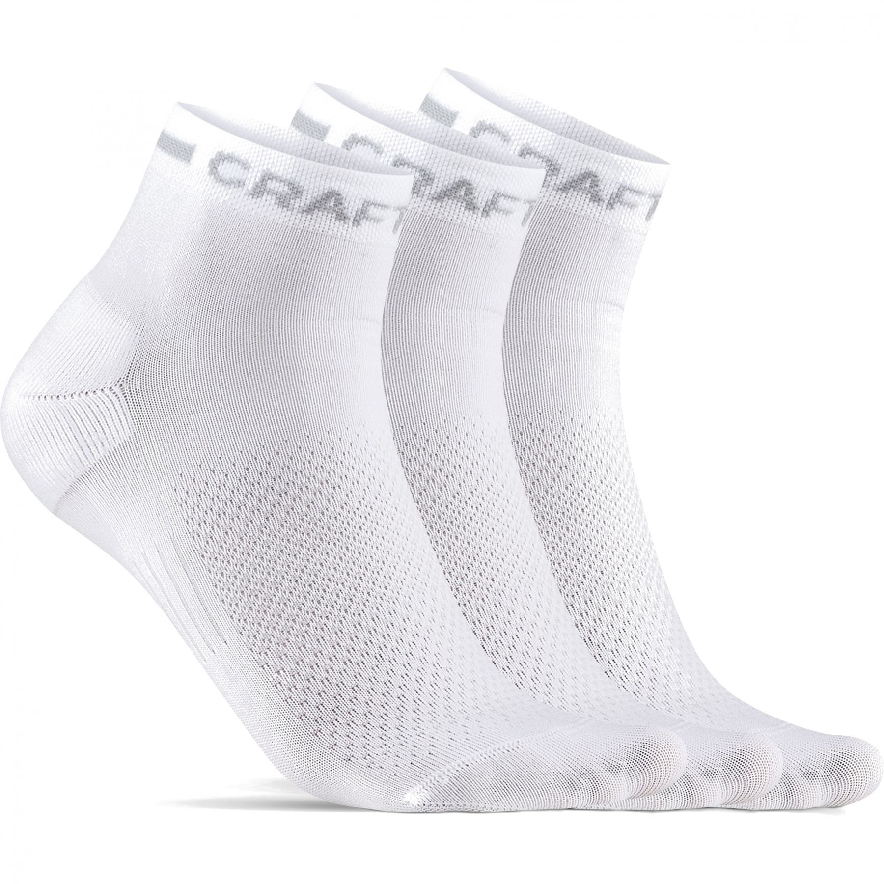 Craft CORE Dry Mid, chaussettes, 3 paires, blanc