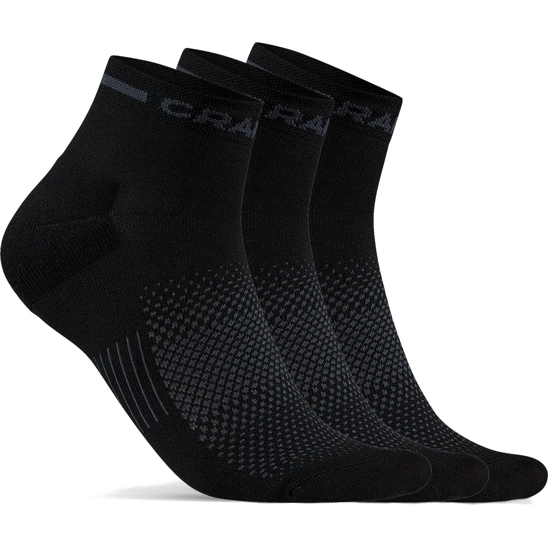 Craft CORE Dry Mid, chaussettes, 3 paires, noir