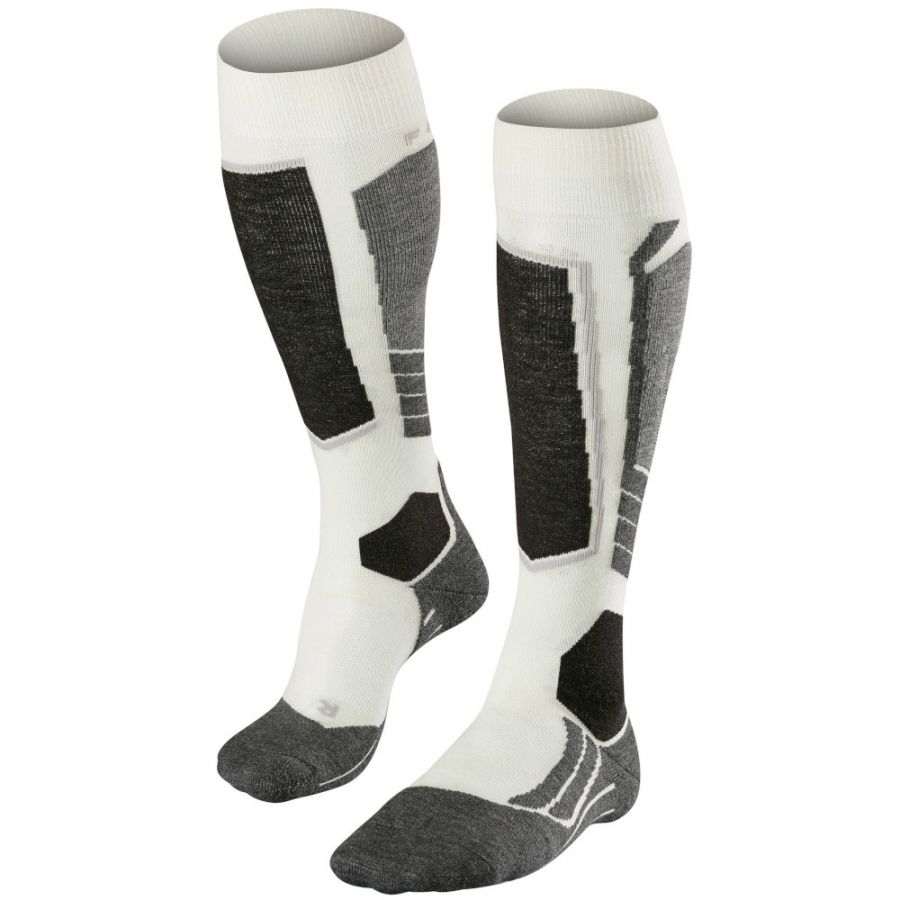 Falke SK2 Chaussettes de ski en laine, femmes, blanc cassé