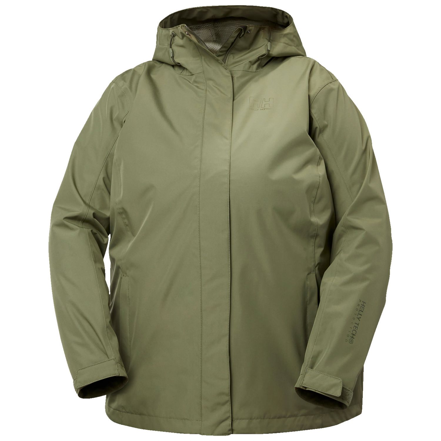 Helly Hansen Seven J Plus, veste de pluie, femme, taille plus, vert