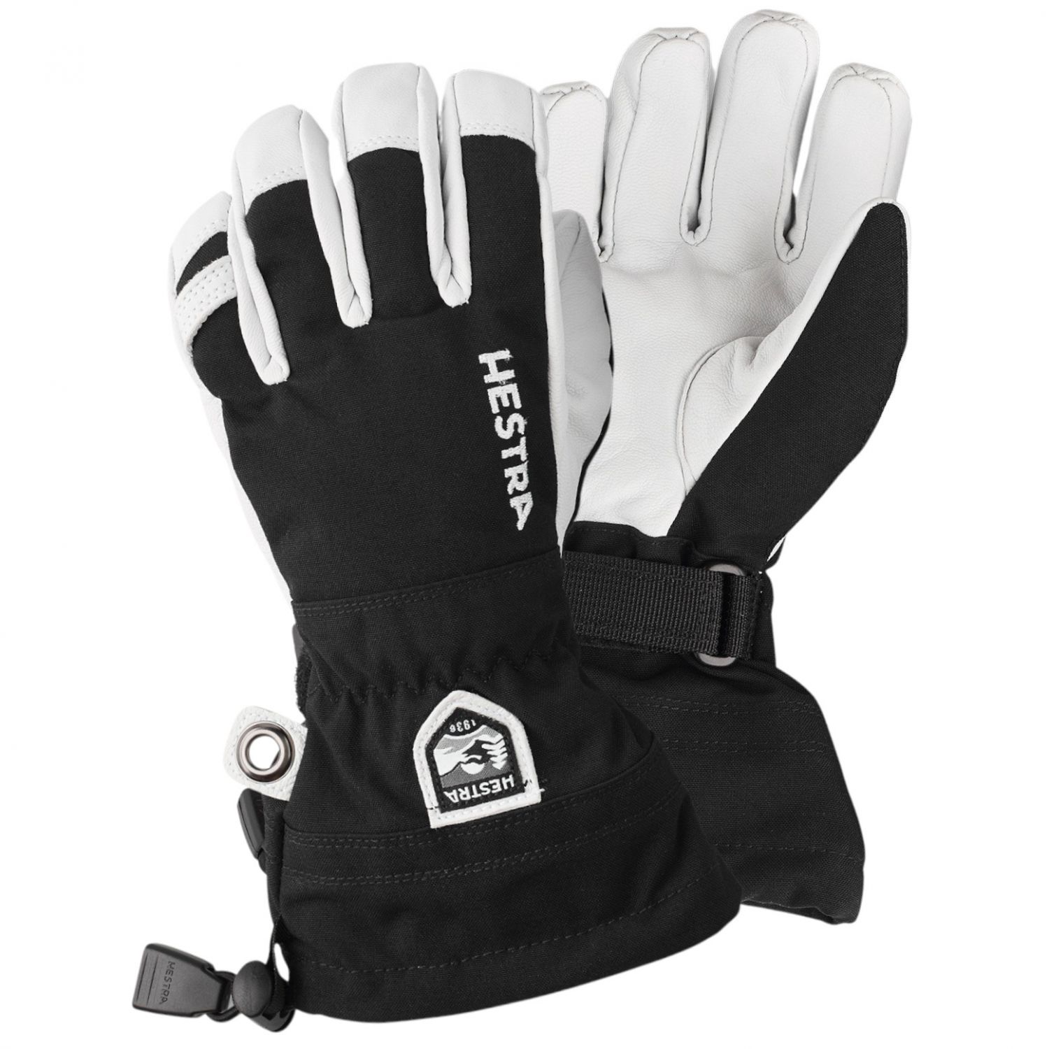 Hestra Army Leather Heli gants de ski, junior, noir