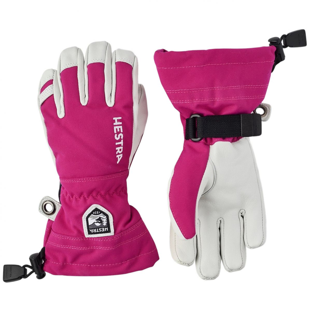 Hestra Army Leather Heli Ski, gants de ski, junior, rose