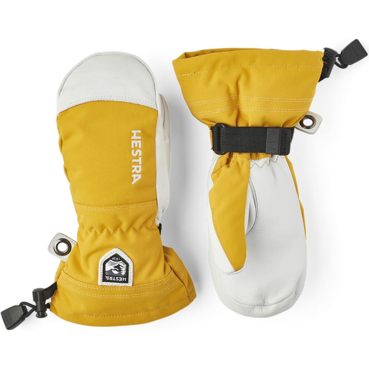 Hestra Army Leather Heli Ski Jr, gants de ski, junior, jaune