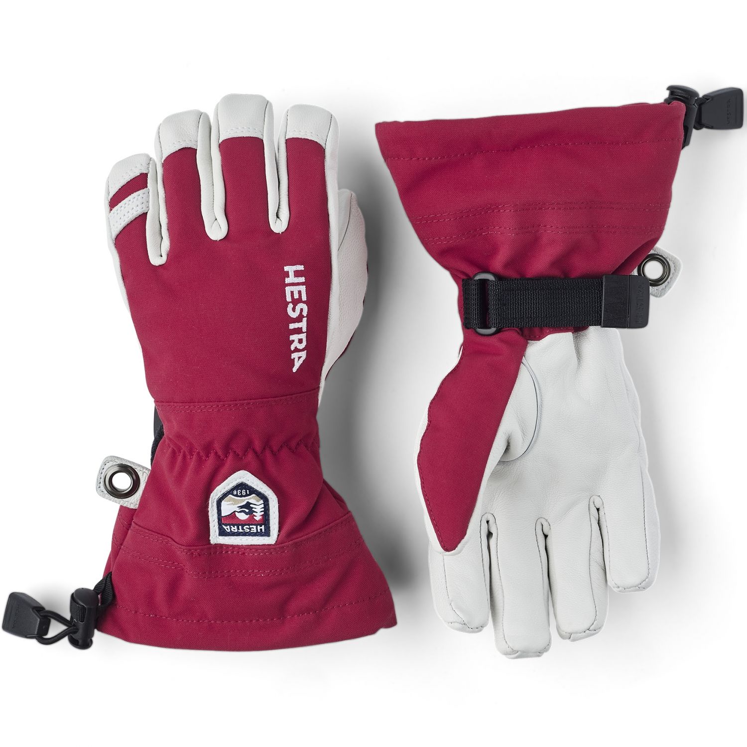 Hestra Army Leather Heli Ski Jr, gants de ski, junior, rouge