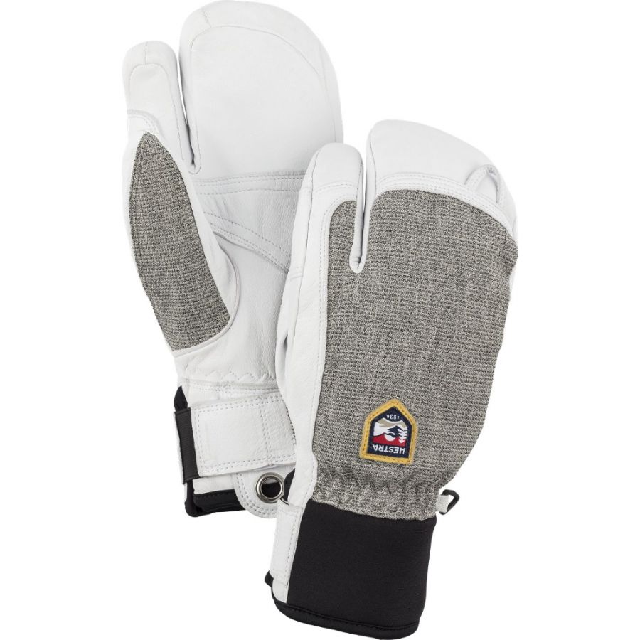 Hestra Army Leather Patrol 3 doigts gants de ski, gris clair