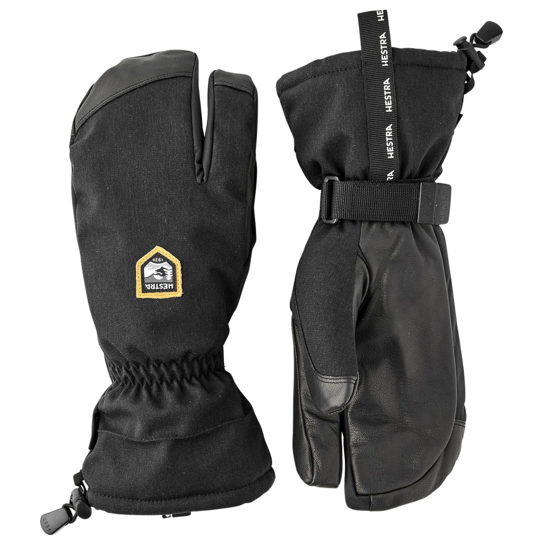 Hestra CZone Mountain, 3 doigts gants de ski, noir