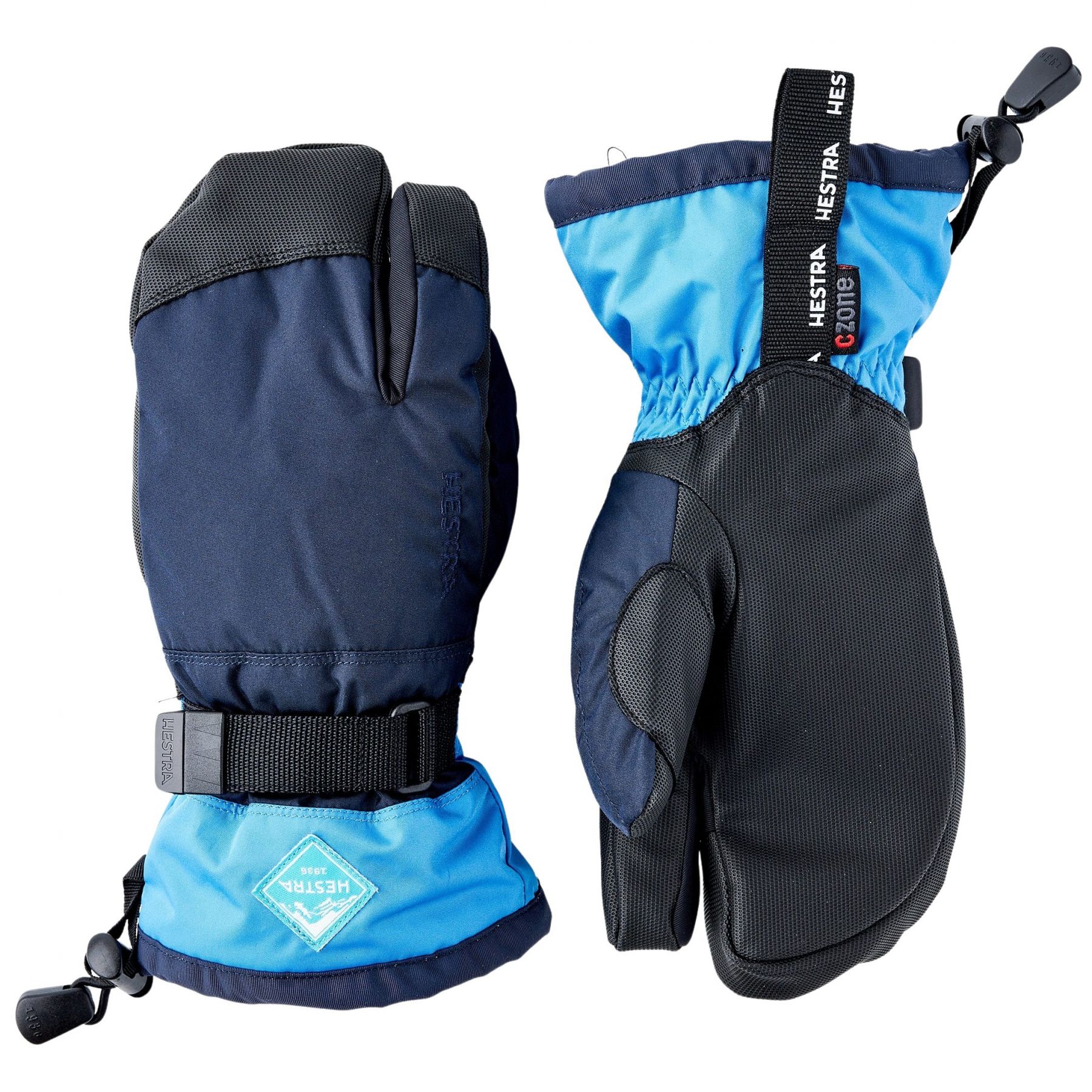 Hestra Gauntlet CZone, 3 doigts gants de ski, junior, bleu