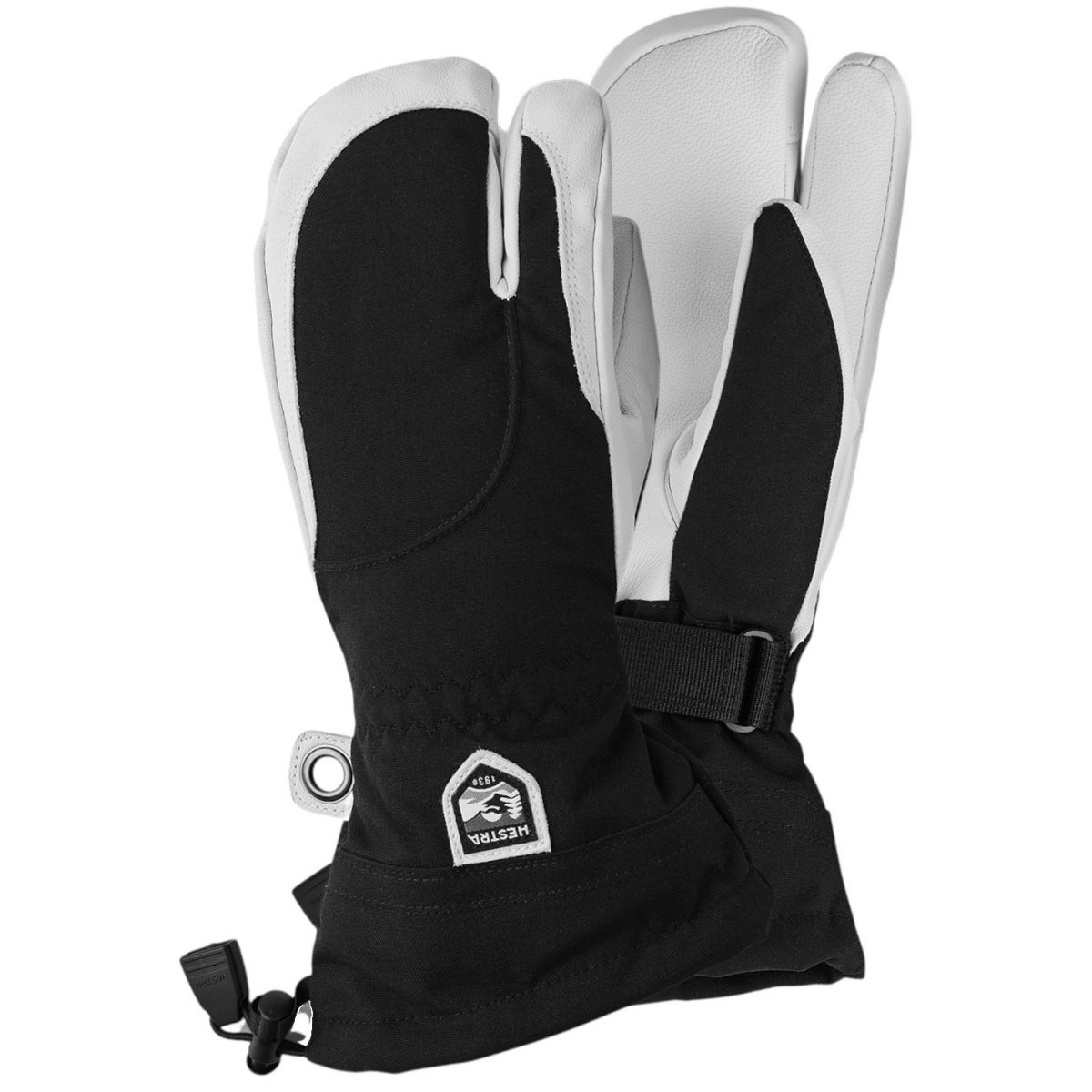 Hestra Heli Ski, 3 doigts gants de ski, femmes, noir