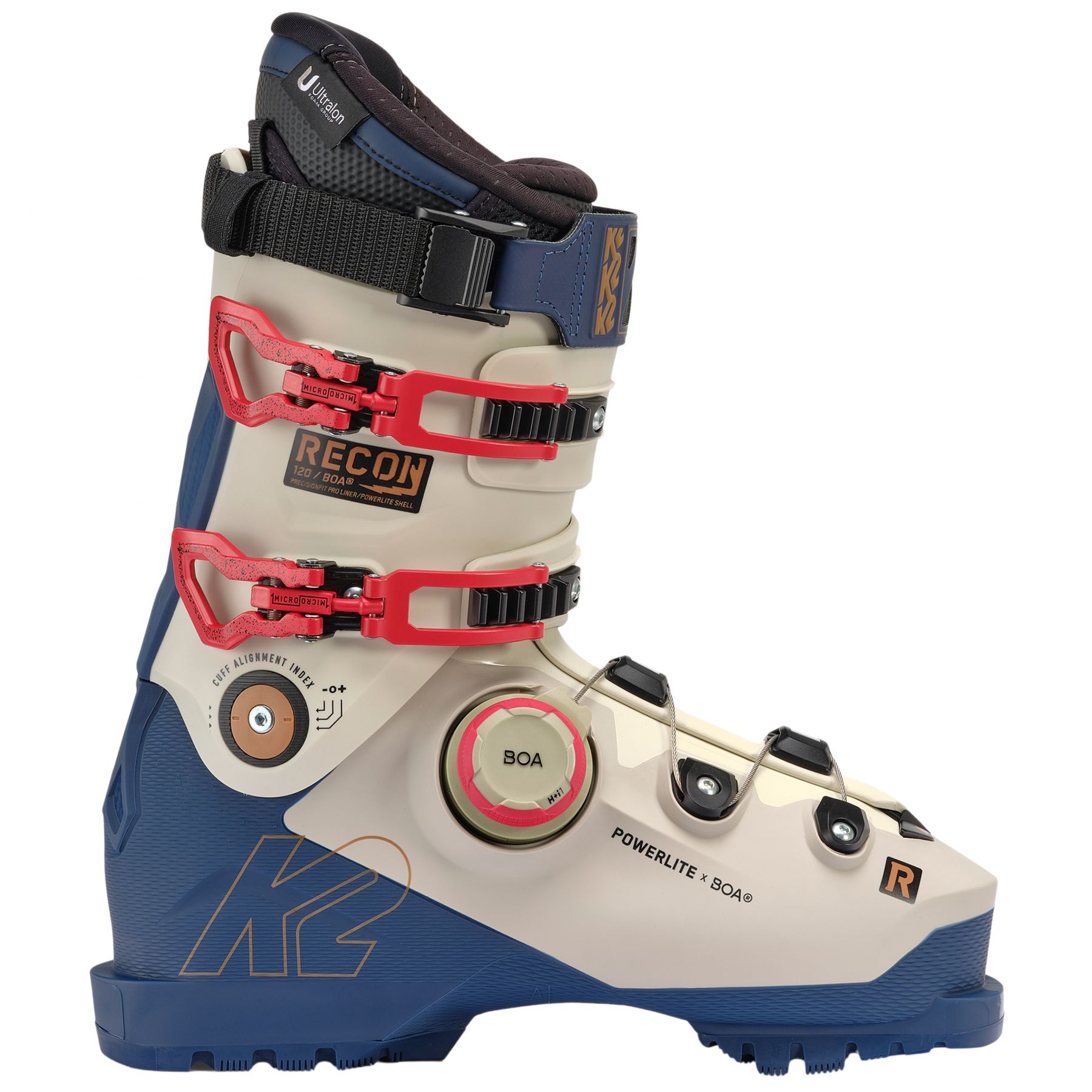 K2 Recon 120 BOA, chaussures de ski, hommes, blanc/bleu foncé