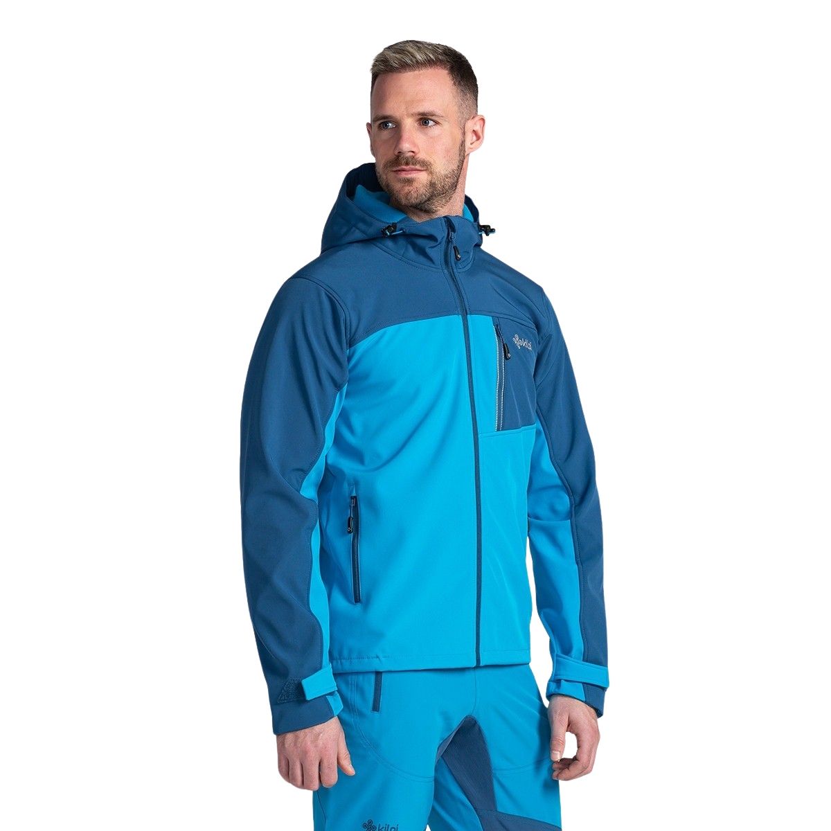 Kilpi Ravio, veste softshell, Plus size, hommes, bleu