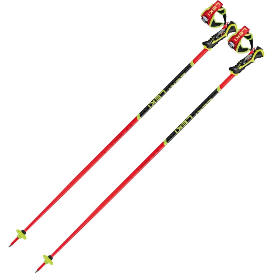 Leki WCR TBS SL 3D, bâtons de ski, rouge