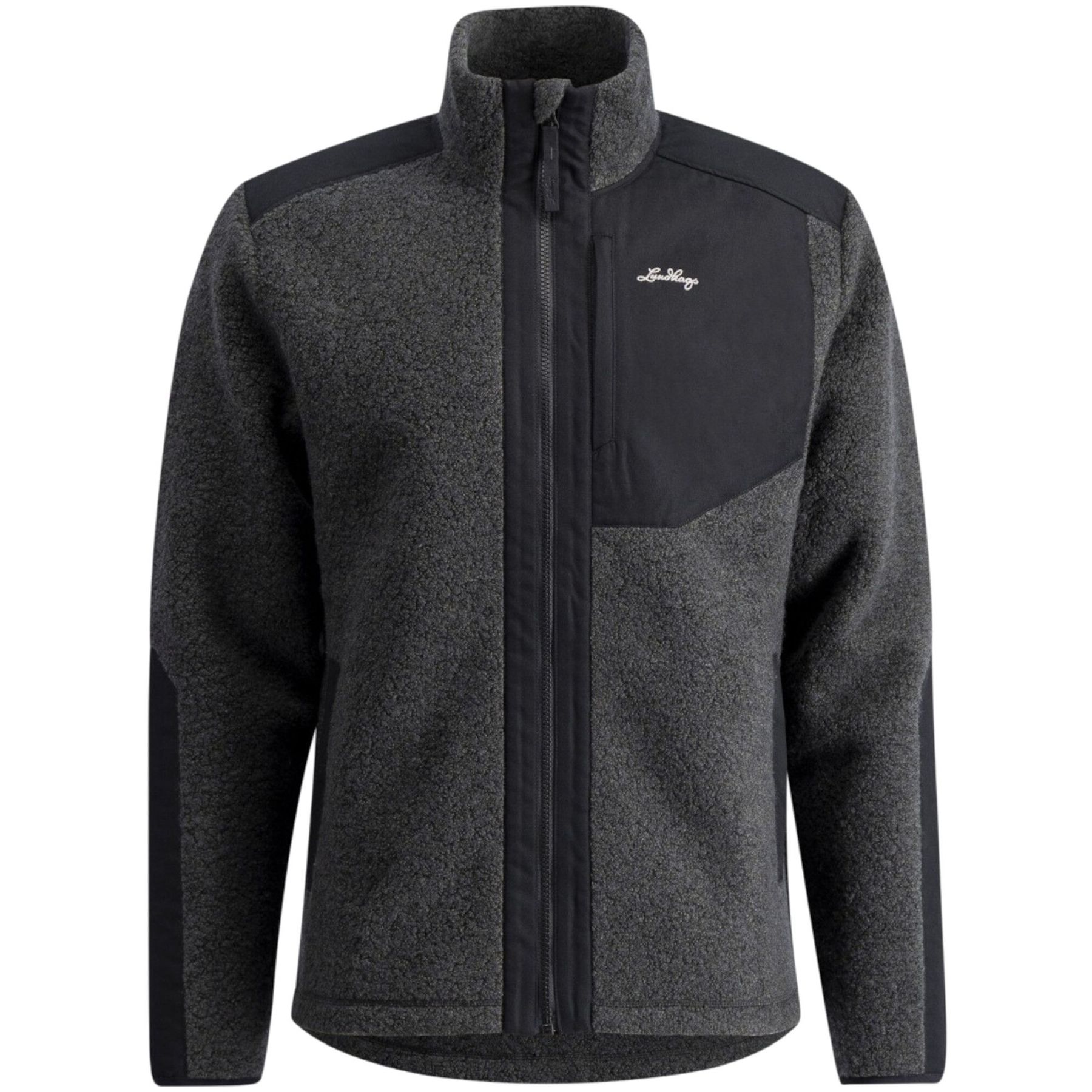 Lundhags Saruk Wool Pile Mid Full Zip, couche intermédiaire, homme, gris