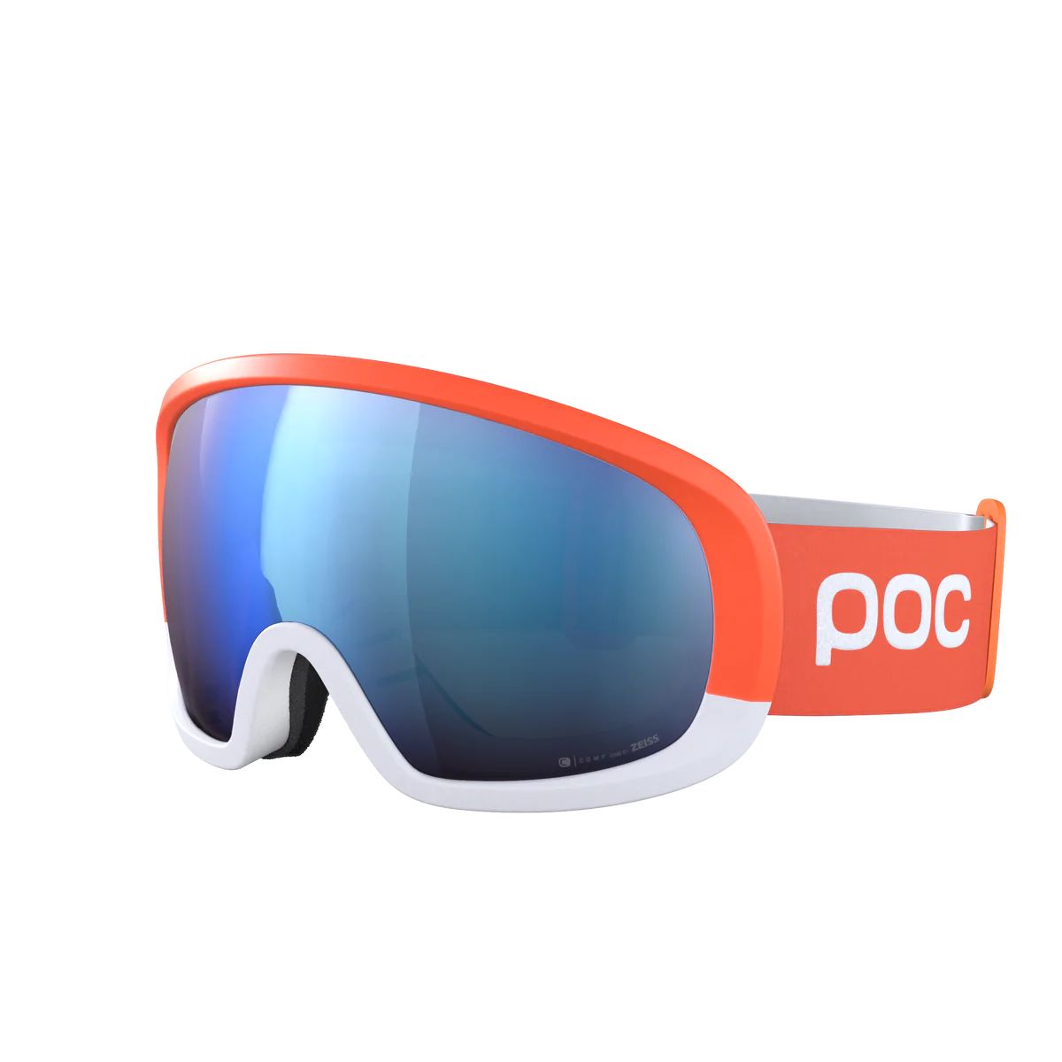 POC Fovea Mid Clarity Comp+, masque de ski, flourescent orange/hydrogen white/spektris blue