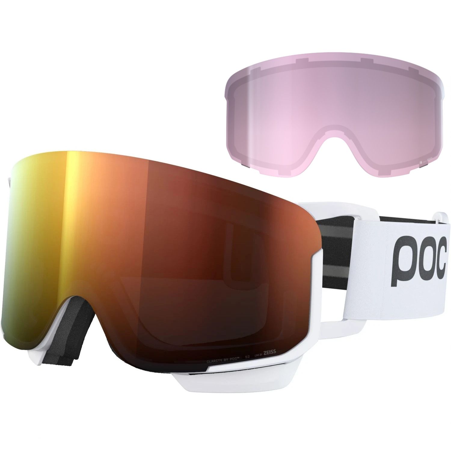 POC Nexal Mid, masque de ski, hydrogen white