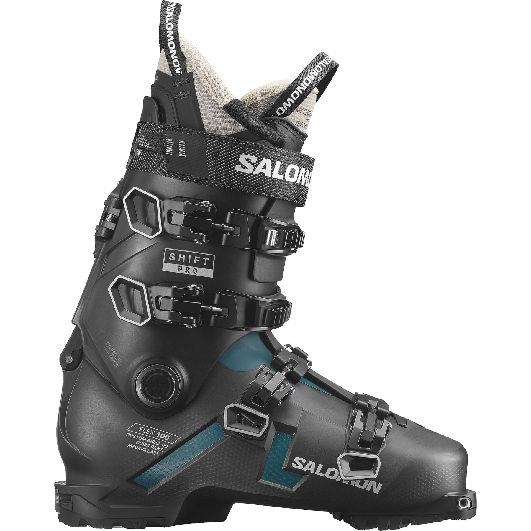 Salmon Shift Pro 100 AT GW, chaussures de ski, hommes, noir/turquoise