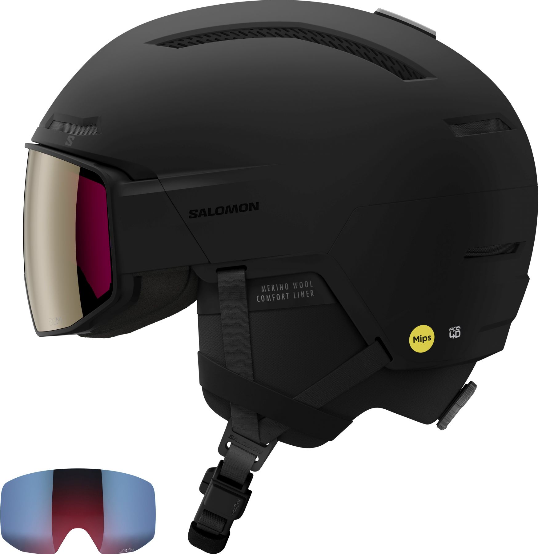 Salomon Driver Prime Sigma Plus MIPS, casque de ski à visière, noir