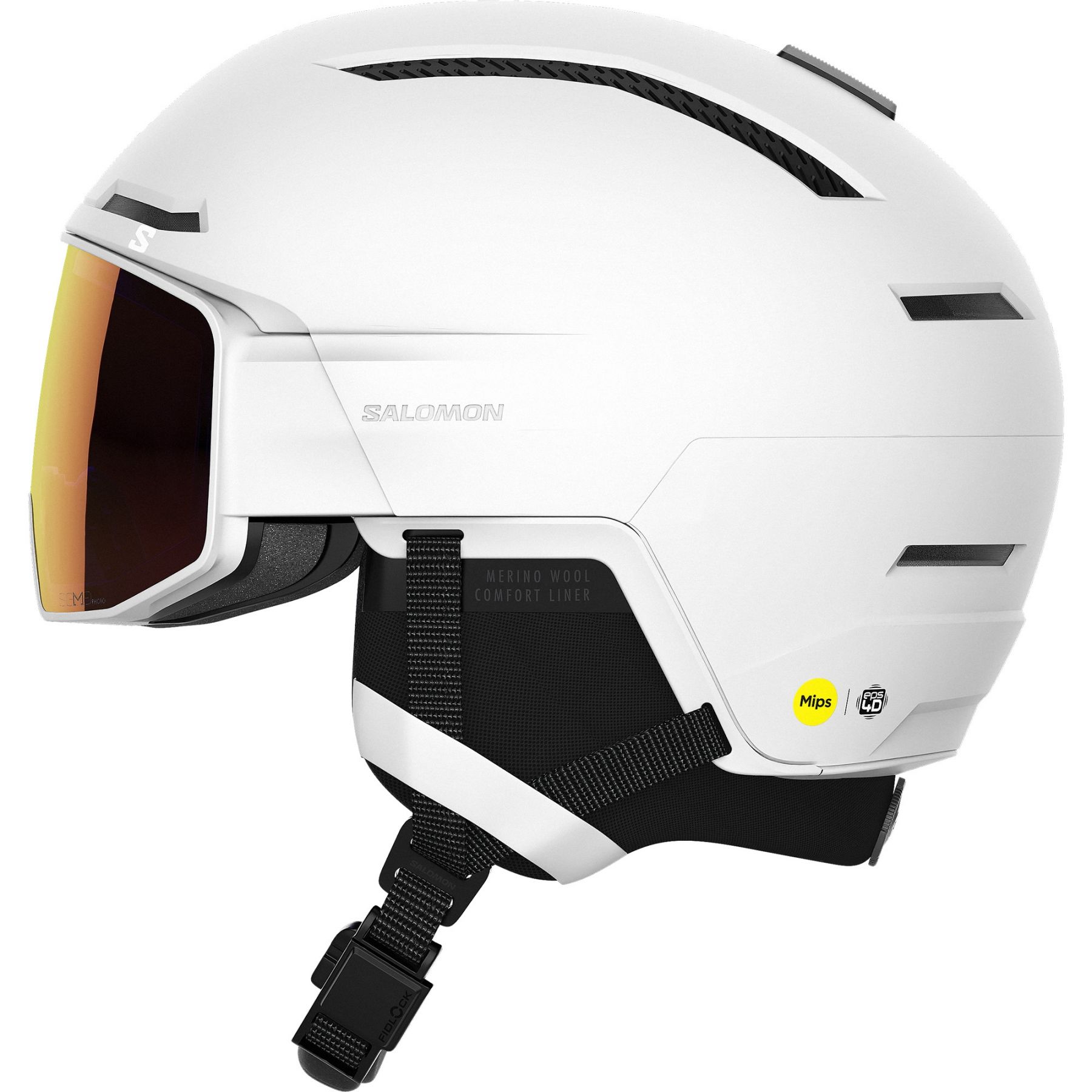 Salomon Driver Prime Sigphoto MIPS, casque de ski à visière, blanc