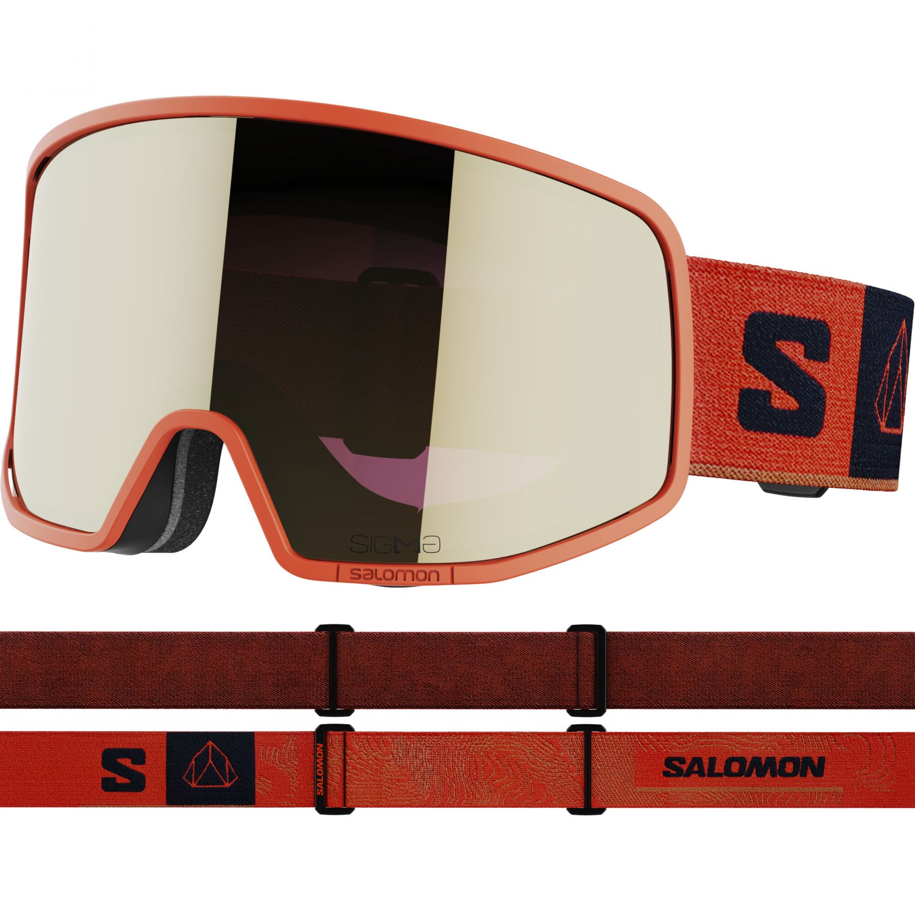 Salomon Lo Fi Sigma, masque de ski, orange