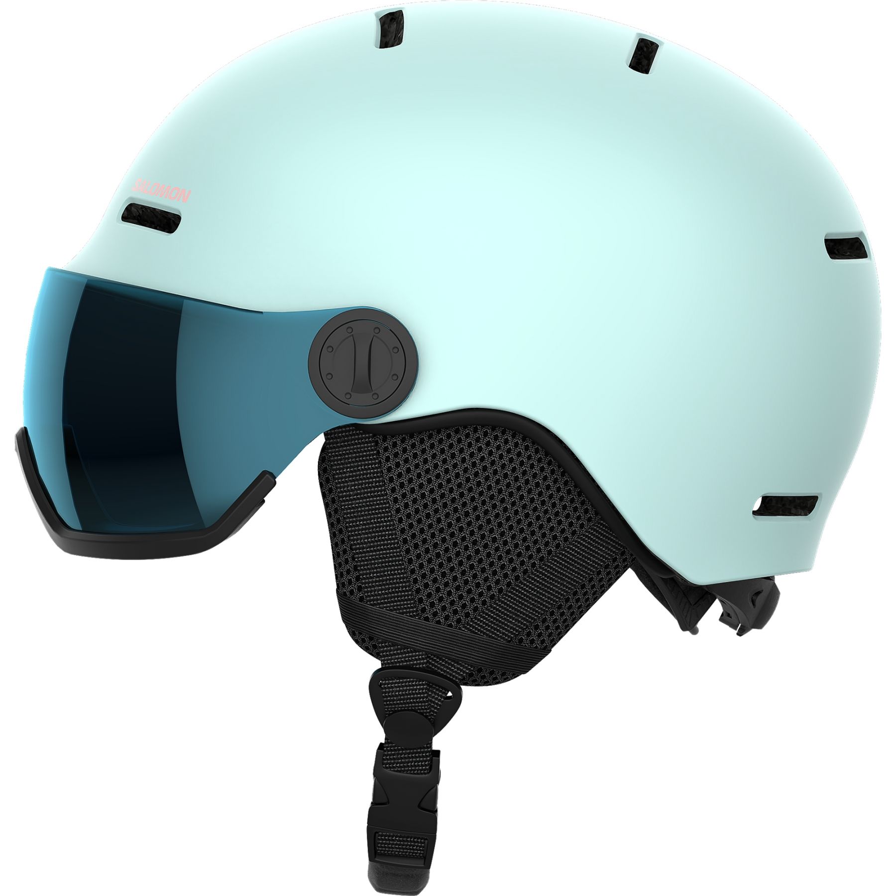 Salomon Orka Visor, casque de ski à visière, junior, bleu clair