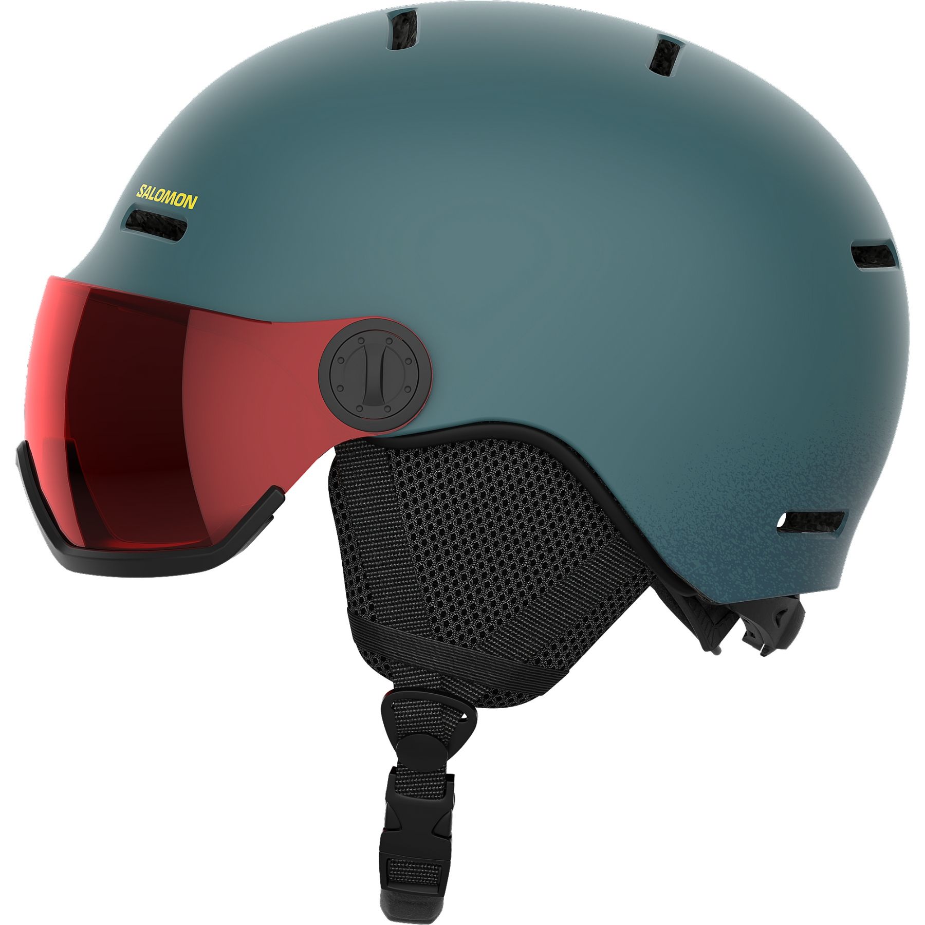 Salomon Orka Visor, casque de ski à visière, junior, vert foncé