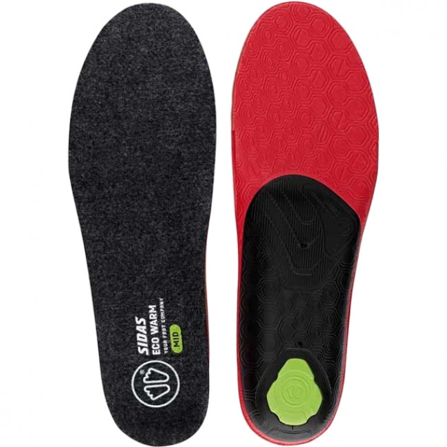 Sidas 3feet Eco Warm Mid, semelle, noir/rouge