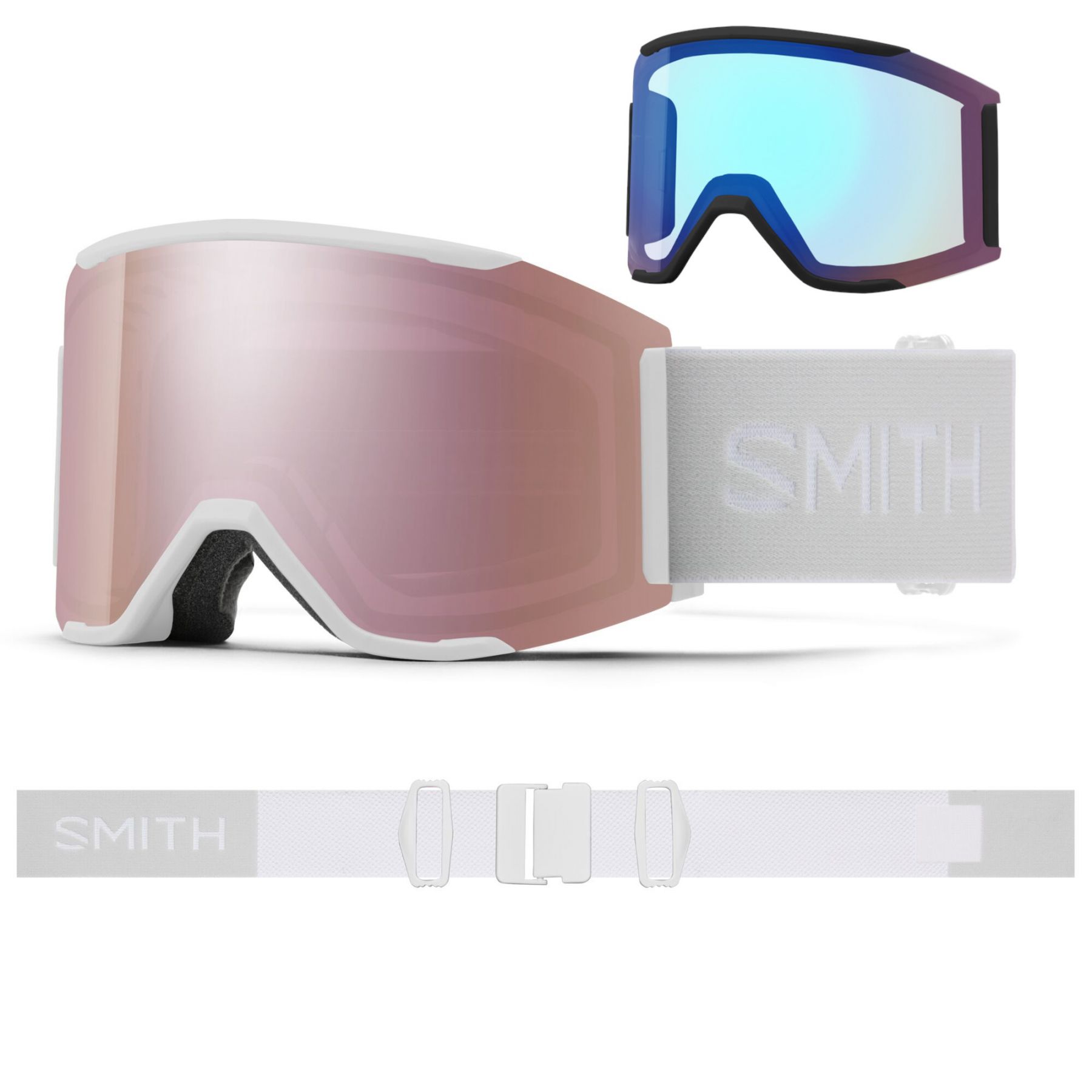 Smith Squad MAG, masque de ski, white vapor