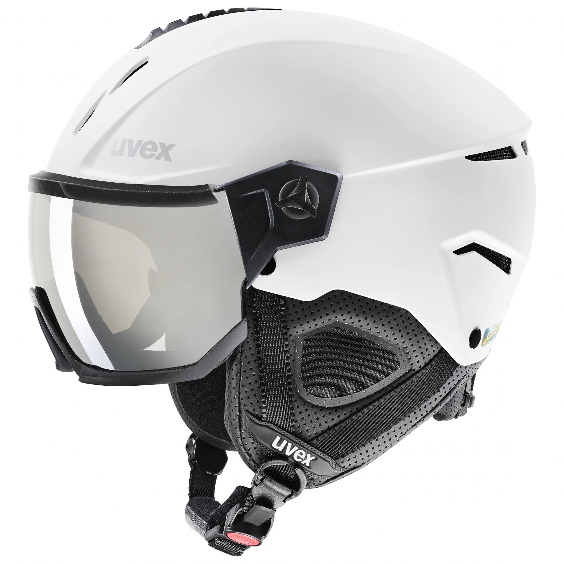 Uvex Instinct Visor, casque de ski à visière, blanc