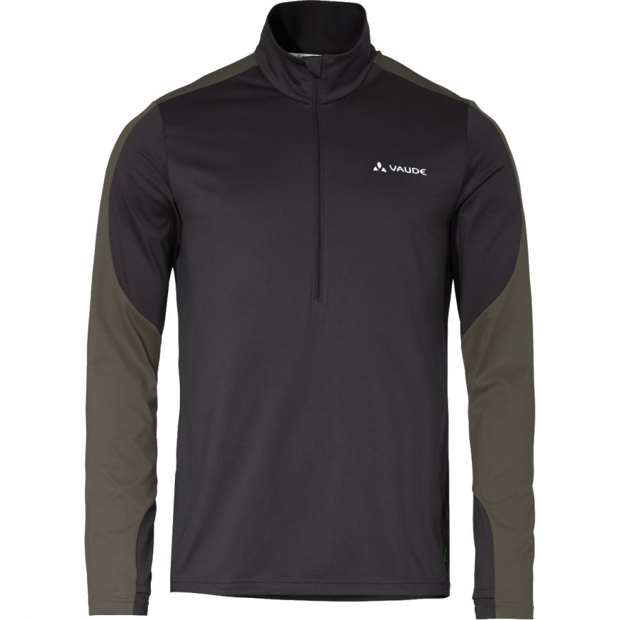 Vaude Men's Livigno Halfzip II, couche intermédiaire, noir/vert